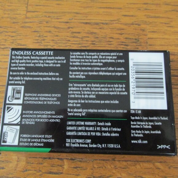 H30-TDK Endless Cassette Tapes 1&6 minutes EC-1M & EC-6M - Picture 2 of 2